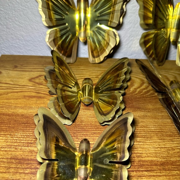 Vintage Brass Butterflies Wall Hangings - Picture 2 of 11